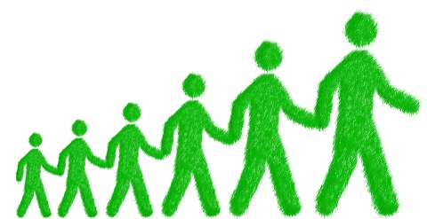 Grüne Menschen Nachhaltigkeit durch Langlebigkeit der Metall-Regale