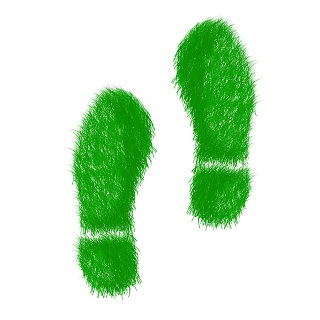 Grüner Fußabdruck